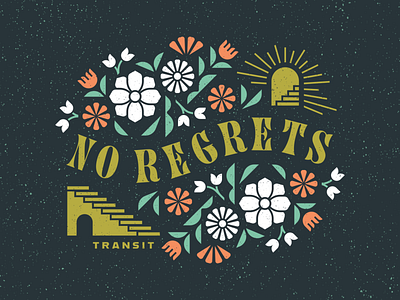 No Regrets bird church clean doorway floral geometric illustration key art snake speckled stairs tattoo vector
