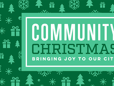 Community Christmas christmas clean flat gifts green icons joy pattern snowflakes typography