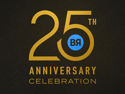 25th Anniversary Type 25 classy custom foil geometric gold lettering modern numbers typography