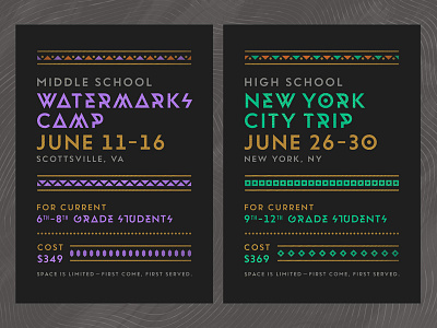 Summer Trip Panels aztec camp experimental geometric new york pattern posters summer travel typography