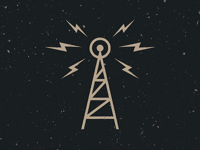 Radio Icon icon lightning music news radio secret signal simple sound space tower