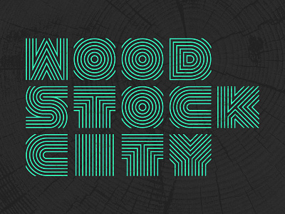 Woodstock Line Type block experimental fat letters lines offset shirt typography wood