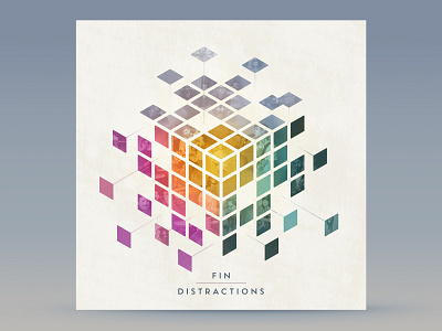 Distractions Cover Art album art clean collage cover cube deconstructed fin minimal panels