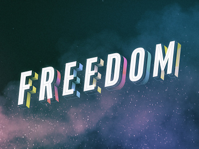 Freedom Key Art 3d dimensional layered lettering students type typogaphy