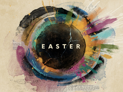 Easter 2019 church collage detail digital illustration easter jesus key art light message paint resurrection stone tomb