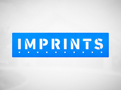 Imprints Logo Concept blue branding custom logo stencil type video series
