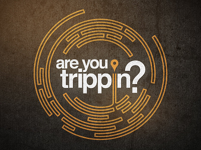 Are You Trippin'? grungy line art maze promotion student ministries summer travel trip vector youth group