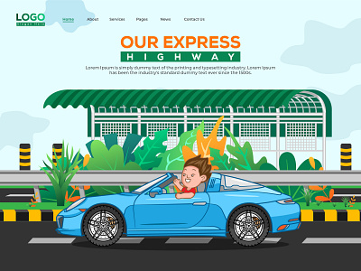 Illustration of Mawa Express Highway brand clean colorful creative design illustration