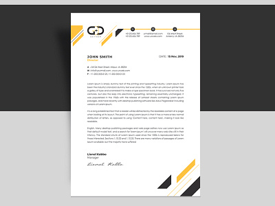 Corporate Letterhead a4 abstract brand business clean colourful corporate creative design