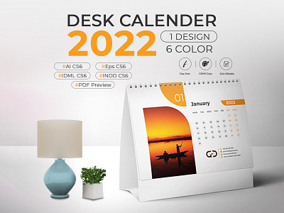 Desk Calendar 2022 pink