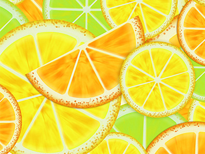 Citrus background citrus combimation design drawing green lemon lime orange yellow