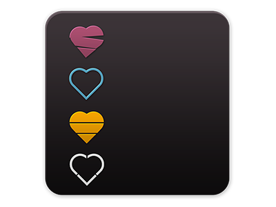 PlayHard logo blue hearts meeting pairs pink
