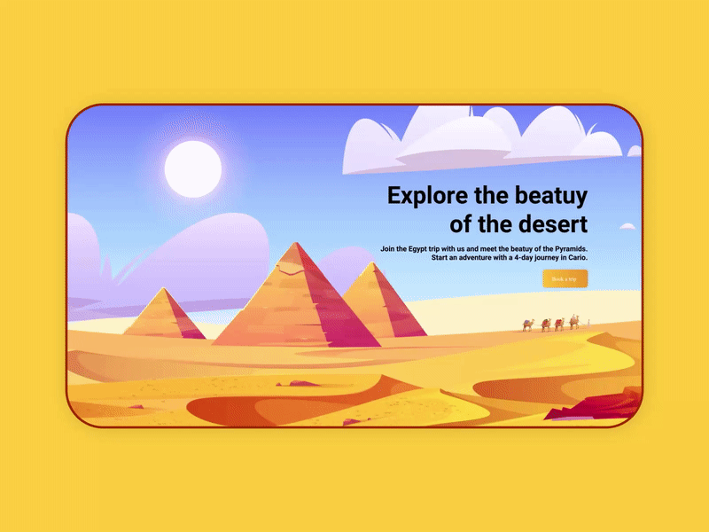 Egypt Landing Page - Parallax Effect animation design graphic design illustration landing page motion graphics parallax ui