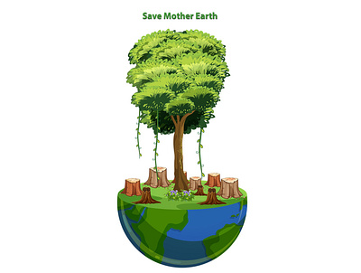 Save Mother Earth design illustration vector