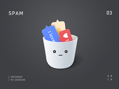 SPAM emoji face icon icon a day illustration illustrator instagram macosx message sad spam trash can voice