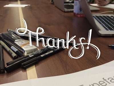 Thanks! brushpen draft handlettering moneydesktop thanks