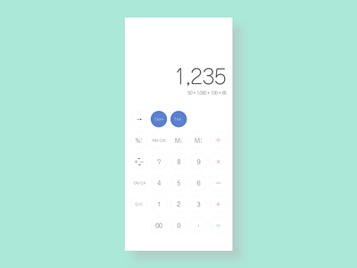 Daily UI 004 : Calculator app calculator dailyui dailyui 004 design sketch ui