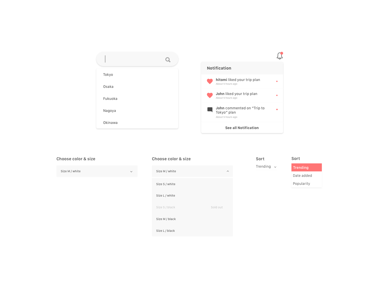DailyUI027 : Dropdown by Hitomi Nabeno on Dribbble