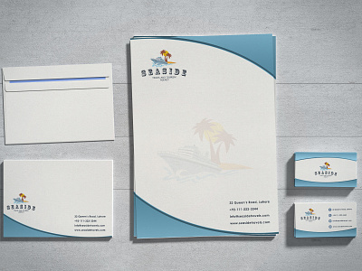 Travel Agency Logo and Stationary Design abroad beach sea tour tourism travel vacation