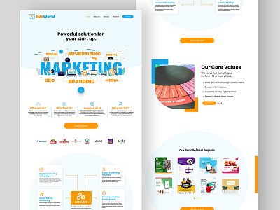 landing page design for an online advertising agency branding ui
