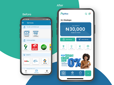 Payvice app home screen