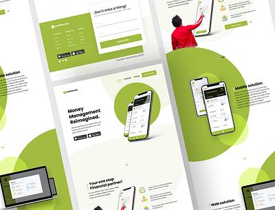 Wealth buddy website UI design for landing page app branding design ui web