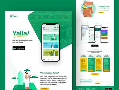 Landing page design for a Hajj and Umrah travel agency. app branding design flat illustration ui