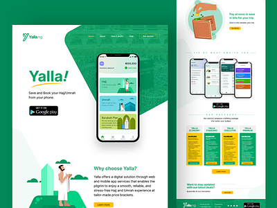Landing page design for a Hajj and Umrah travel agency.