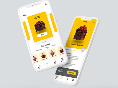 Desert ordering app app design minimal ui