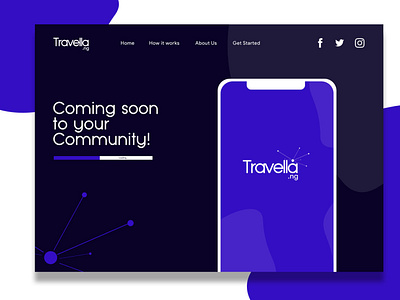 travella landing page mockup