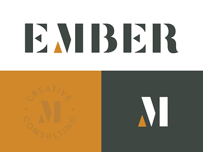 Ember ember fire flame logo m stencil