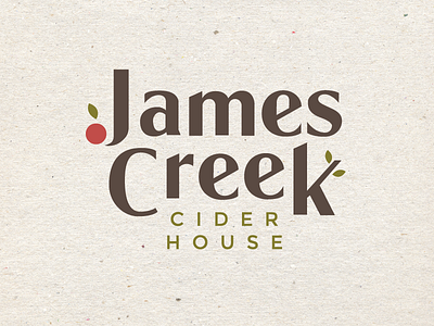 James Creek Logo alcohol apple branding cider leaf logo type typography