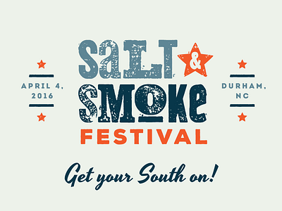 Salt & Smoke bbq branding festival food logo salt smoke south southern type typography wood type