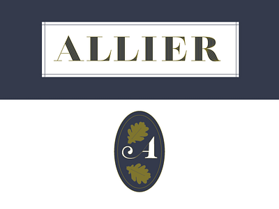 Allier a brand french lines logo oak restaurant serif type typography wine