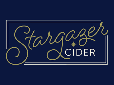 Stargazer Cider alcohol apples cider logo script star typography