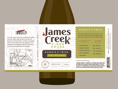 James Creek alcohol apples branding cider label logo packaging typography