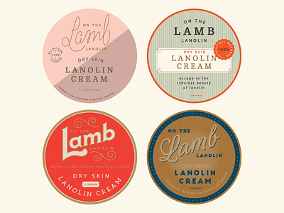 On The Lamb cosmetics lamb lanolin logo packaging type vintage