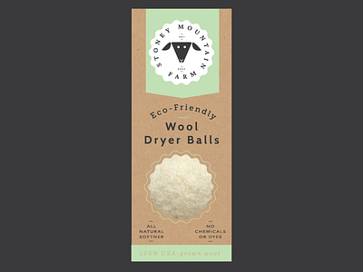 Stoney Mountain dryer balls eco friendly farm logo packaging sheep wool