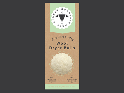 Stoney Mountain dryer balls eco friendly farm logo packaging sheep wool