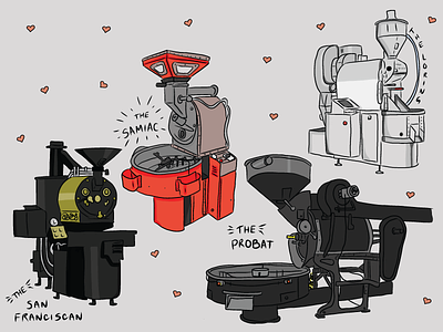 Roaster Stickers coffee drawing hearts ipad pro roaster stickers
