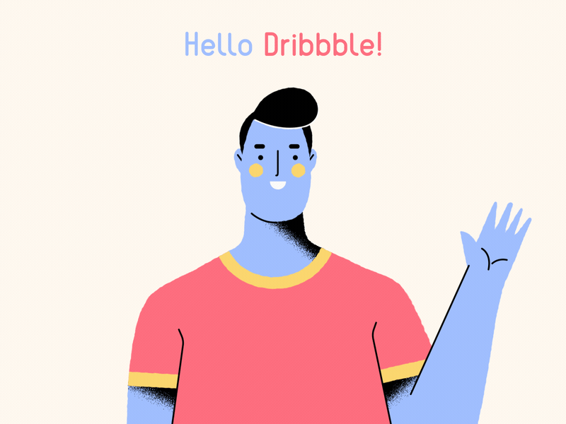 Hello Dribbble! animation barlavento design flat illustration studio vector