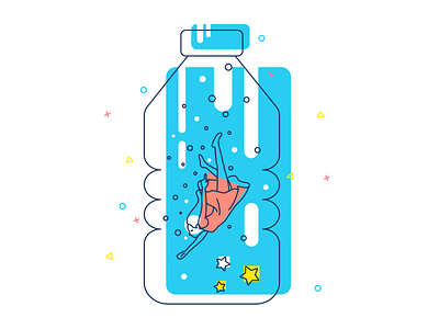 Vector Art | For Water Delivery App bottle crystal water delivery girl illustration mobile app onboarding onboarding screens order pure water vector art water