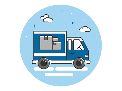 Vector Illustration "Truck" for Web Design app design car cargo transportation delivery delivery app illustration post office truck vector art web design