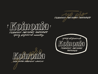 Koinonia Brand Identity brand branding chalk hand drawn handlettering identity illustration illustrator logo script seal typography ui