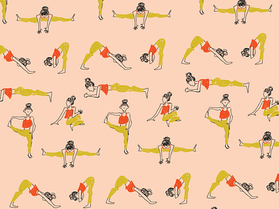 Daily Yoga app drawing feminist art illustration minimalist pink simple sketch ui women yoga yoga app yoga pose