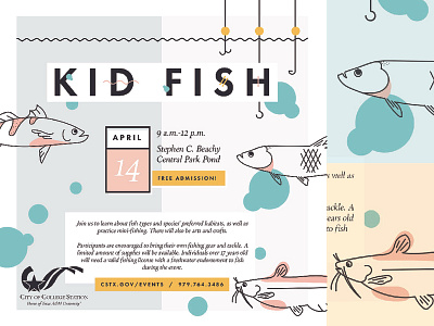 Kid Fish Modern Illustration child coloful event marketing fish illustration kid marketing collateral modern poster