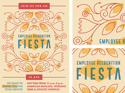 Fiesta Poster illustration modern muted colors poster poster art simple typography yellow
