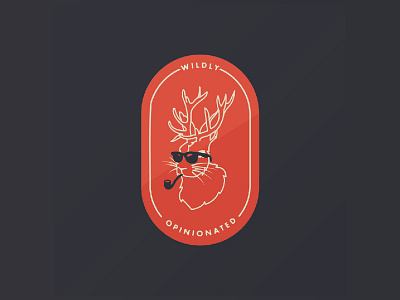 Wildly Opinionated Logo animal logo jackalope line art logo minimal podcast logo red logo sticker wildly opinionated