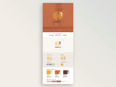 Honey Fit Brand Identity brand brand and identity brand assets brand identity color pallete gold honey fit logo logo design yellow and gold