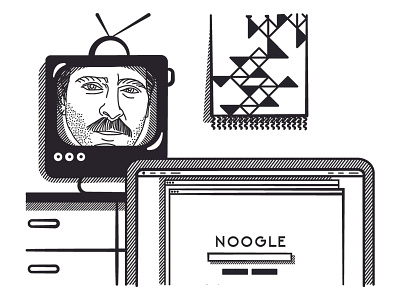 Watching While You Work 01 adobe illustration adobe illustrator adobe illustrator cc black and while branding design freelance freelnacer graphic illustration illustration agency living room minimalist modern scene simple television vector working